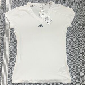 Adidas Women's White V-Neck Tee